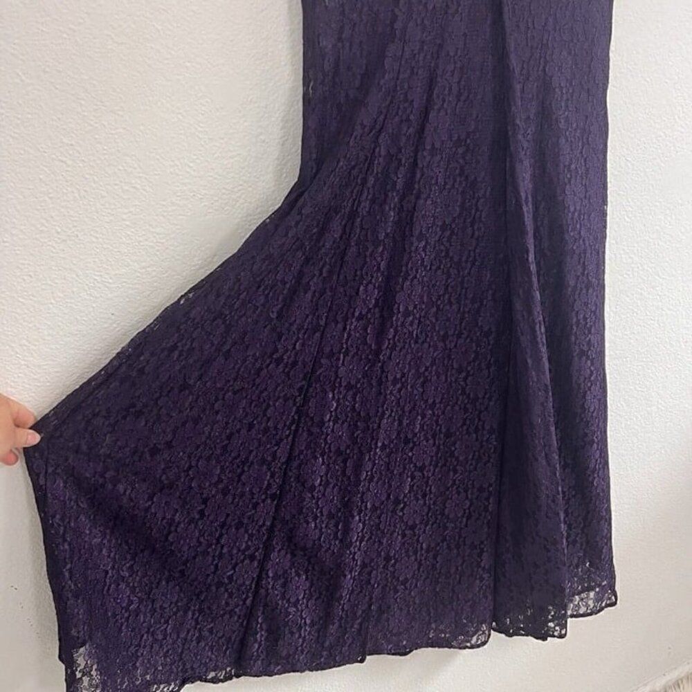 Vintage Purple Lace Romantic Goth Victorian Women Layered Midi/maxi Dress Large - Picture 10 of 12